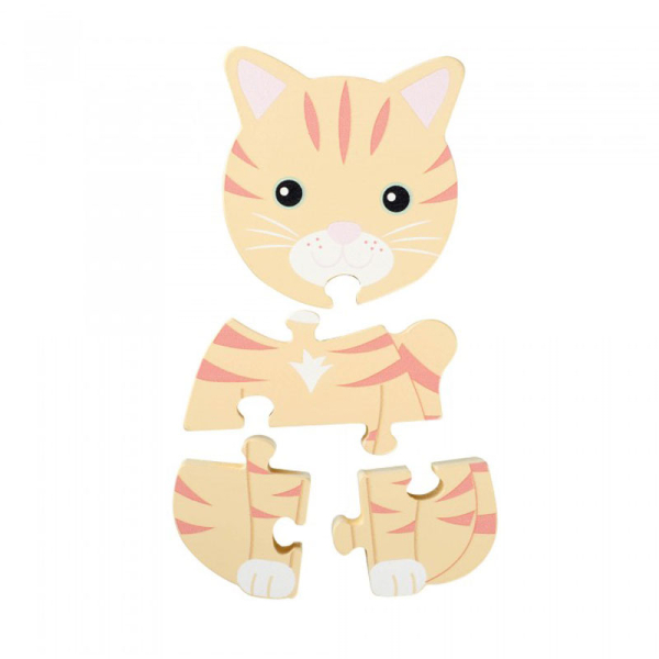 Ξύλινο Παζλ Με 4 Κομμάτια Orange Tree Toys Cat 60-06764
