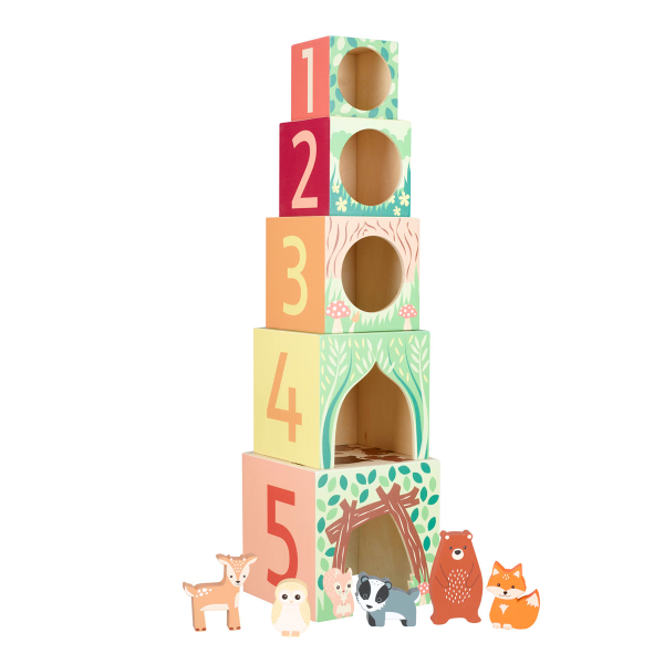 Ξύλινο Κύβοι Στοίβαξης (Σετ 10τμχ) Orange Tree Toys Woodland  60-12074