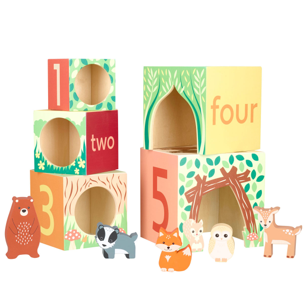 Ξύλινο Κύβοι Στοίβαξης (Σετ 10τμχ) Orange Tree Toys Woodland  60-12074