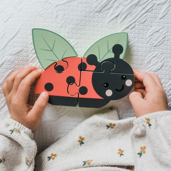 Ξύλινο Παζλ Με 4 Κομμάτια Orange Tree Toys Ladybug 60-06296
