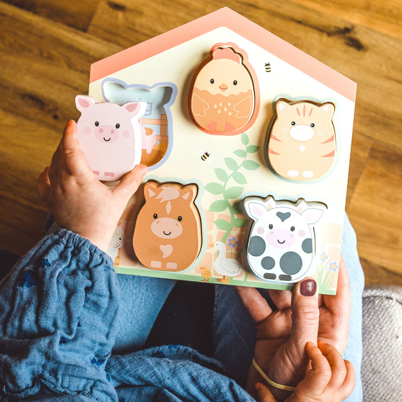 Ξύλινο Παζλ Με 5 Σφηνώματα Orange Tree Toys Barn 60-06719