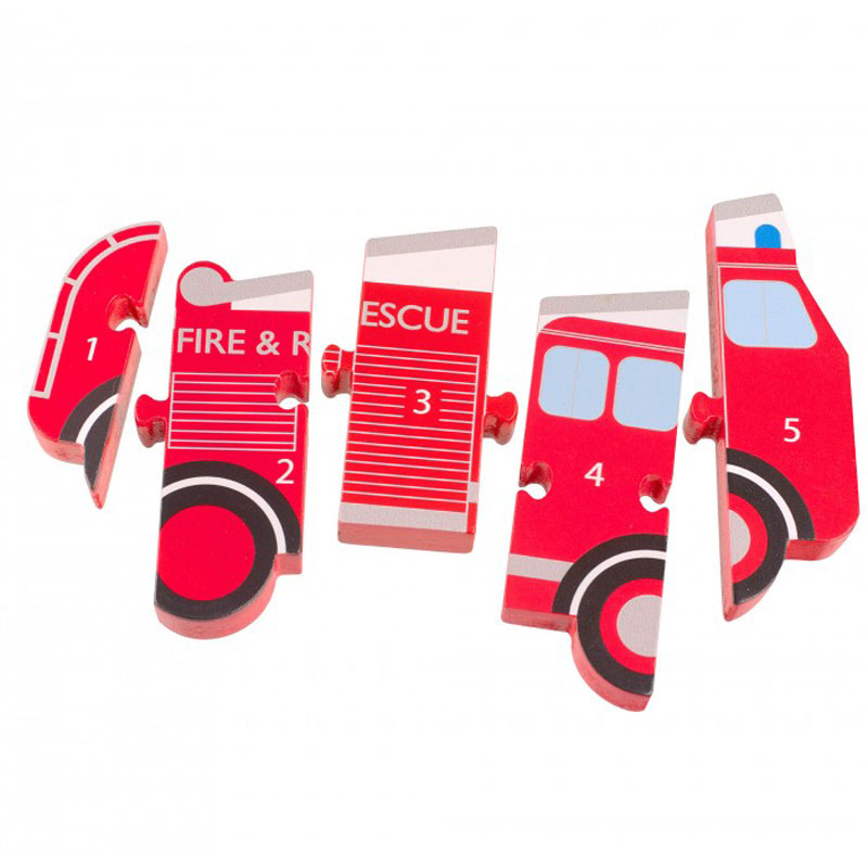 Ξύλινο Παζλ Με 5 Κομμάτια Orange Tree Toys Fire Department 60-05163 φωτογραφία