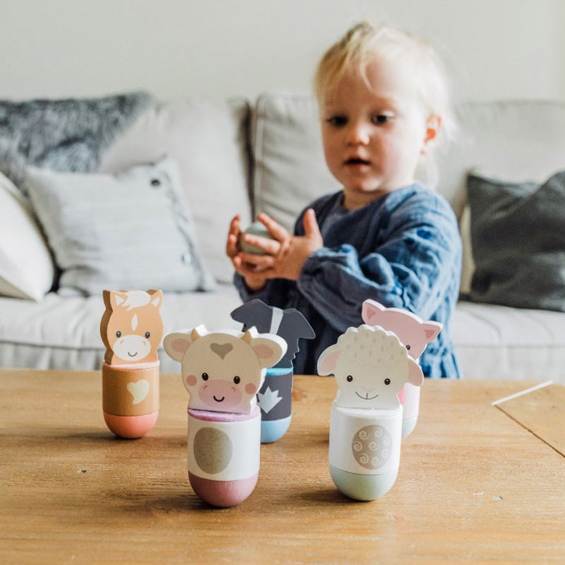 Ξύλινο Παιχνίδι Μπόουλινγκ Orange Tree Toys Farmyard 60-03542