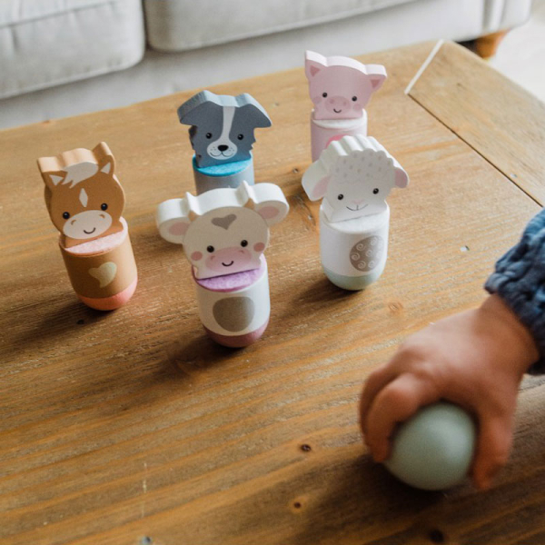 Ξύλινο Παιχνίδι Μπόουλινγκ Orange Tree Toys Farmyard 60-03542