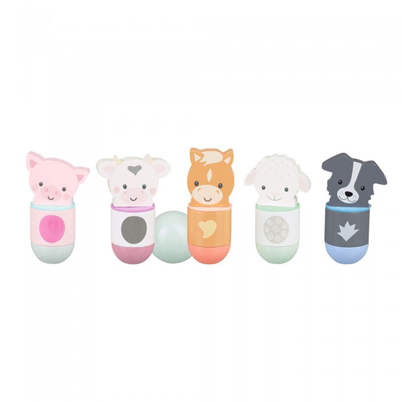 Ξύλινο Παιχνίδι Μπόουλινγκ Orange Tree Toys Farmyard 60-03542 Home Παιχνίδια Ξύλινα Spitishop