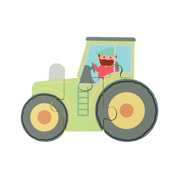 Ξύλινο Παζλ Με 4 Κομμάτια Orange Tree Toys Tractor 60-06771