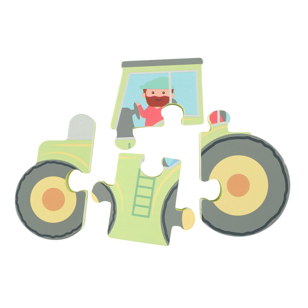 Ξύλινο Παζλ Με 4 Κομμάτια Orange Tree Toys Tractor 60-06771