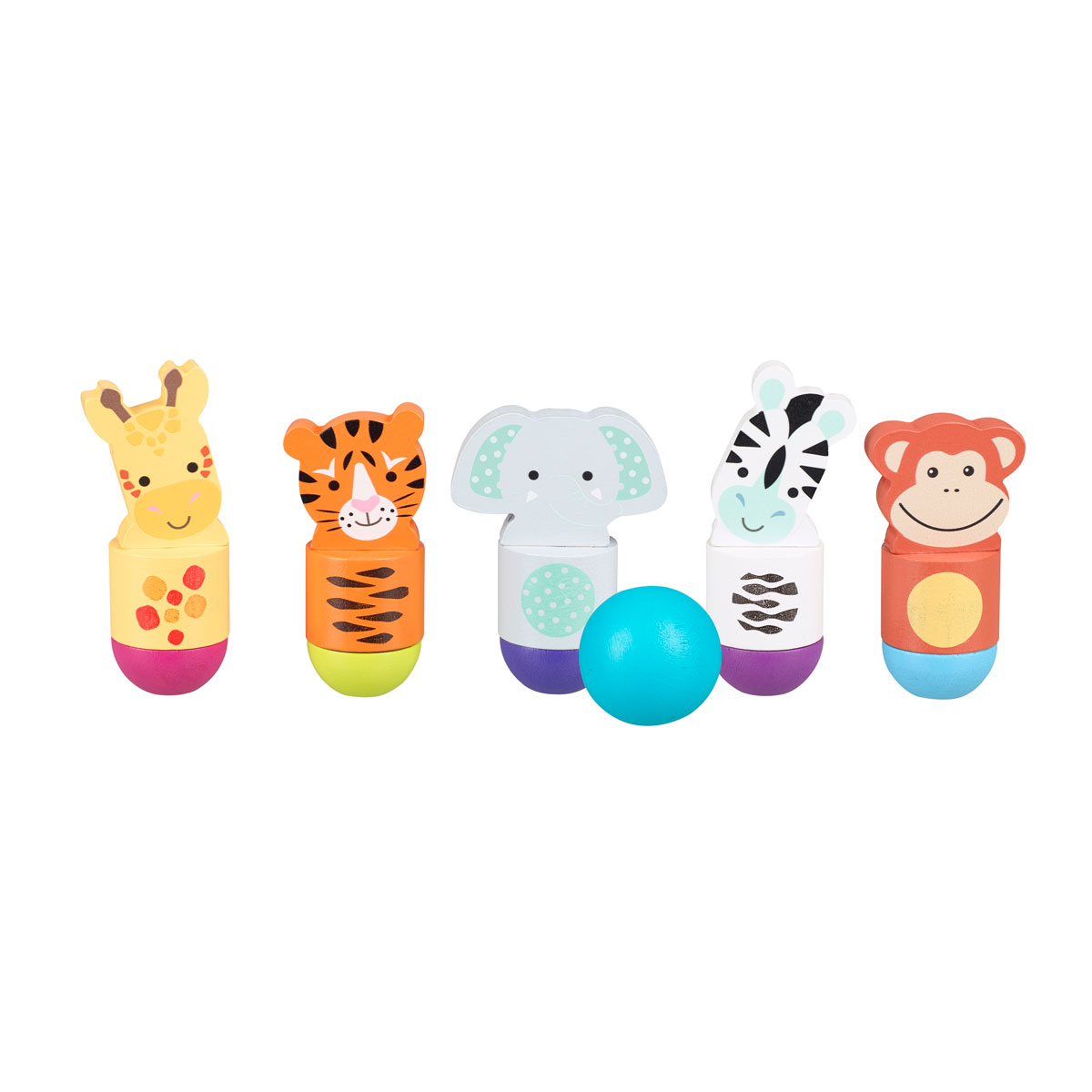 Ξύλινο Παιχνίδι Μπόουλινγκ Orange Tree Toys Jungle Animals 60-03228 Home Παιχνίδια Ξύλινα Spitishop