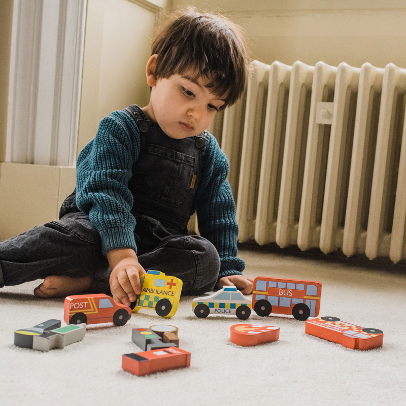 Ξύλινο Παιχνίδι Στοίβαξης (Σετ 12τμχ) Orange Tree Toys Police  60-12378