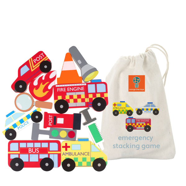 Ξύλινο Παιχνίδι Στοίβαξης (Σετ 12τμχ) Orange Tree Toys Police  60-12378