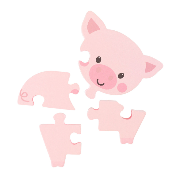 Ξύλινο Παζλ Με 4 Κομμάτια Orange Tree Toys Pig 60-06740