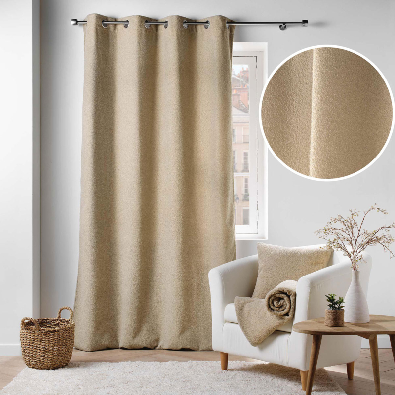 Κουρτίνα (140x240) Με Τρουκς L-C Wooly Beige 1612082