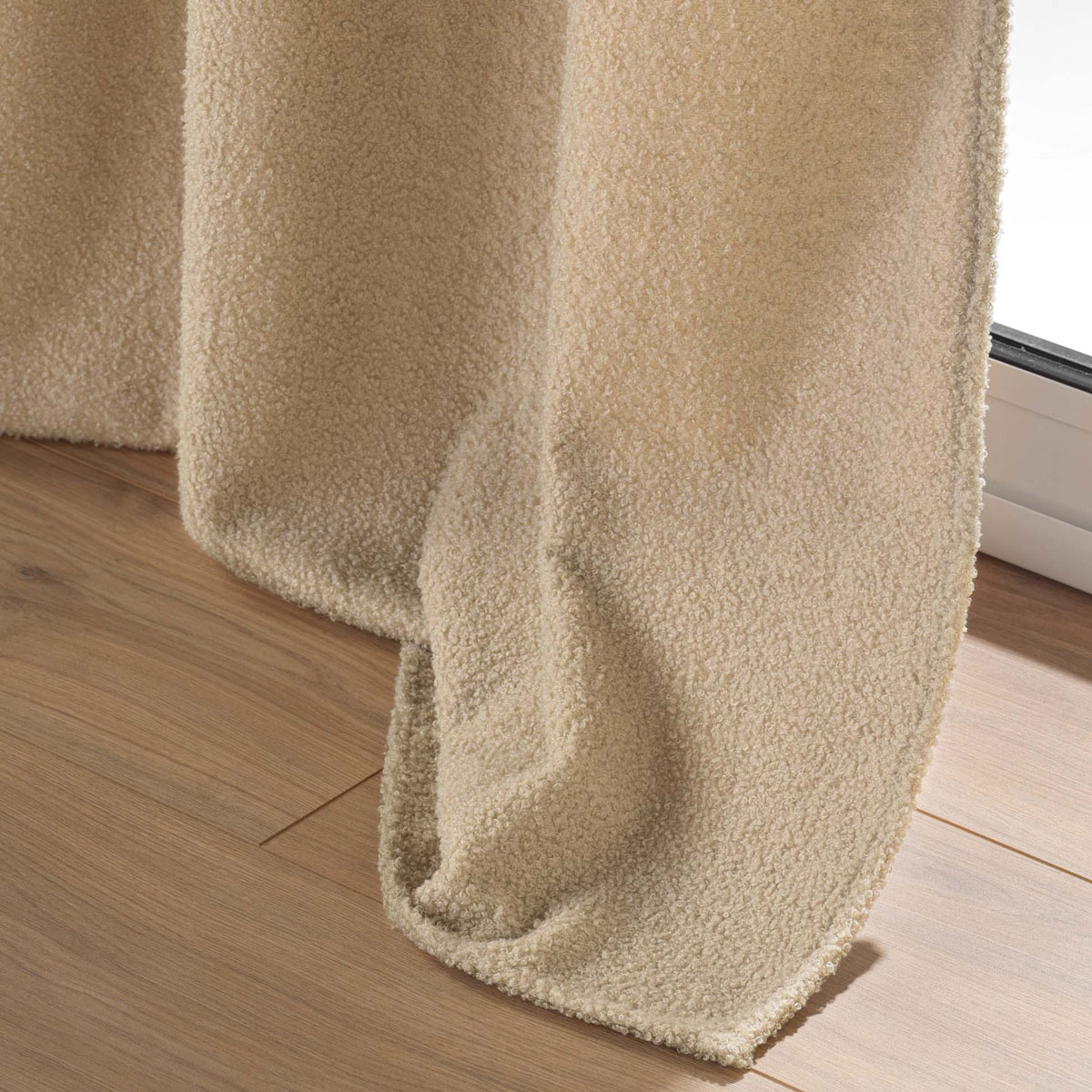 Κουρτίνα Μπουκλέ (140X240) με Τρουκς L-C Wooly Beige 1612082 Home Κουρτίνες Σαλονιού Spitishop