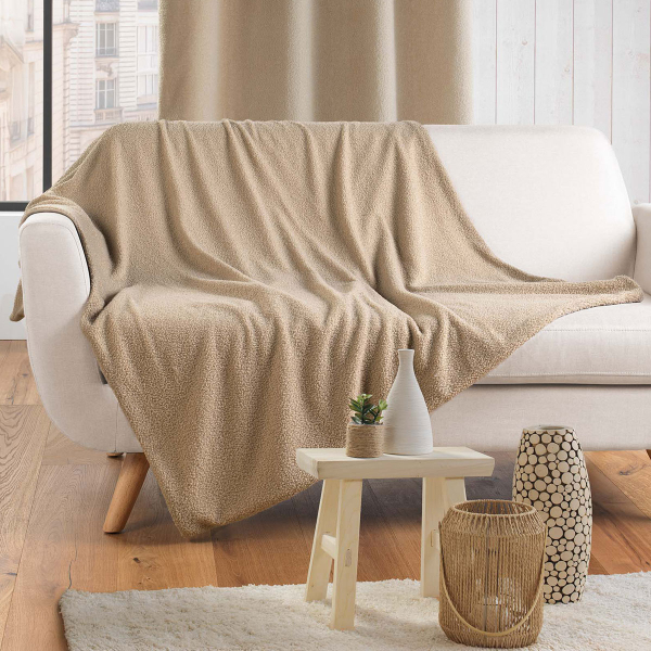 Κουβέρτα Καναπέ Fleece (125x150) L-C Wooly Beige 1612090