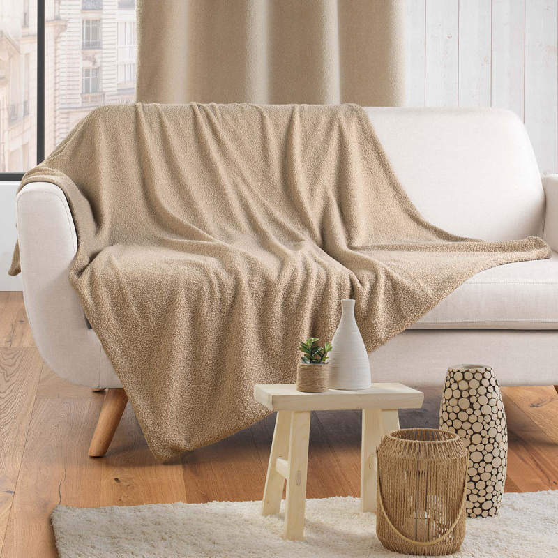Κουβέρτα Καναπέ Fleece (125x150) L-C Wooly Beige 1612090