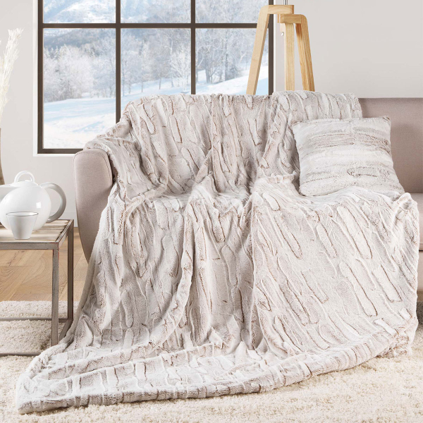 Γούνινο Διακοσμητικό Ριχτάρι Καναπέ Διθέσιου (180x220) L-C Lynx 1612117