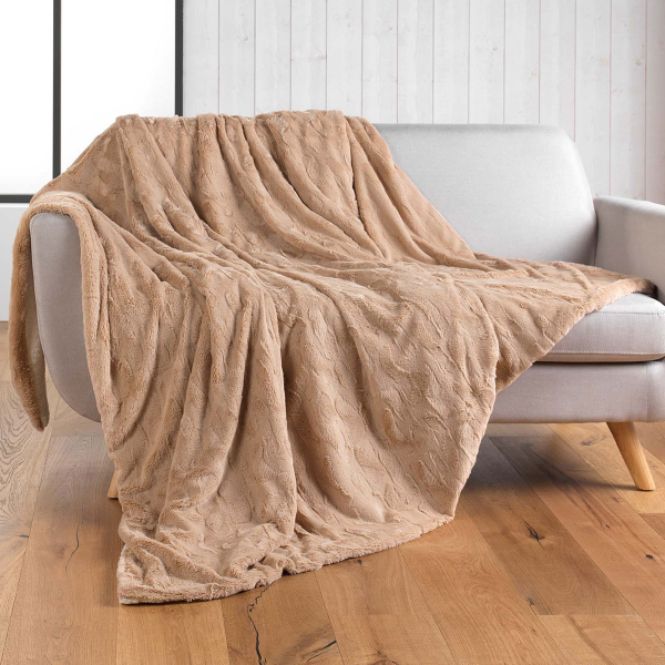 Γούνινο Διακοσμητικό Ριχτάρι Καναπέ Διθέσιου (180x220) L-C Foxy Sable 1612123