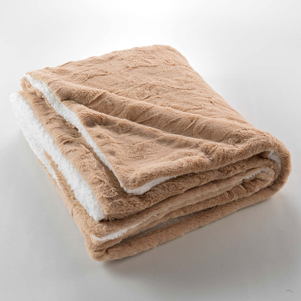 Γούνινο Διακοσμητικό Ριχτάρι Καναπέ Διθέσιου (180x220) L-C Foxy Sable 1612123