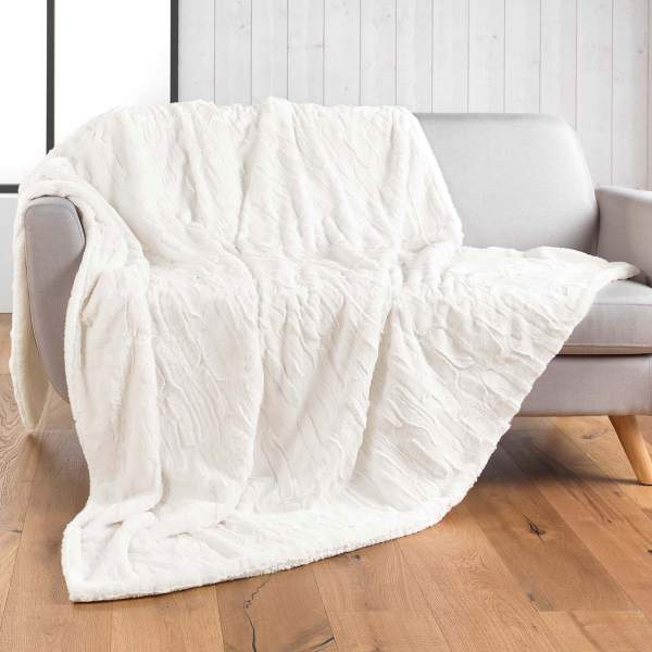 Γούνινο Διακοσμητικό Ριχτάρι Καναπέ Διθέσιου (180x220) L-C Foxy Natural 1612124