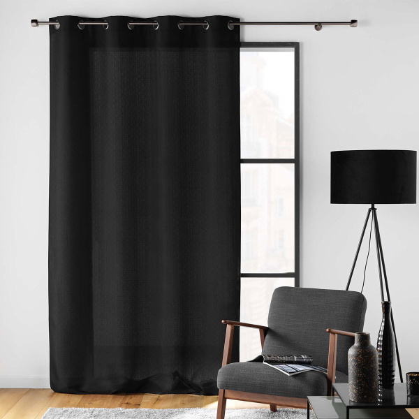 Κουρτίνα (140x260) Με Τρουκς L-C Soline Black 1612679