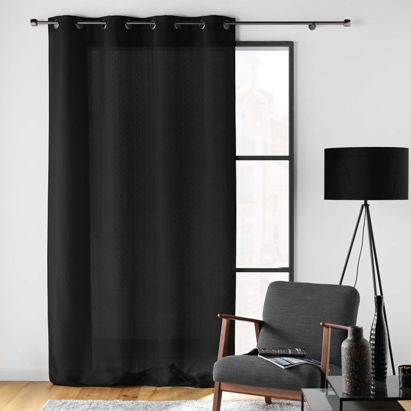 Κουρτίνα (140x260) Με Τρουκς L-C Soline Black 1612679