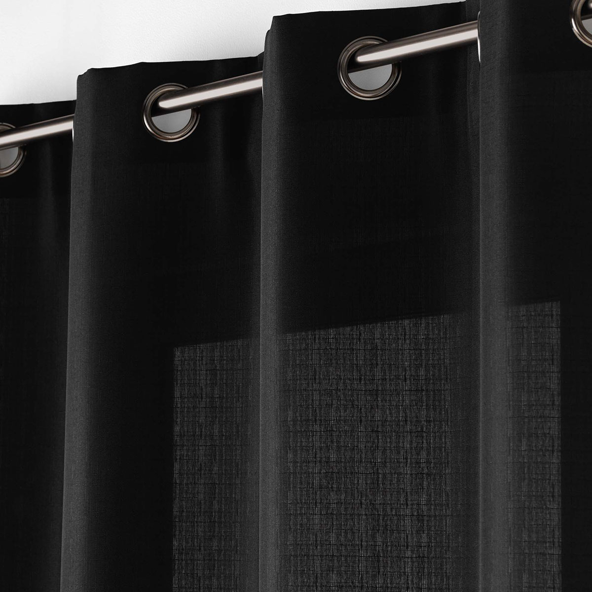 Κουρτίνα (140X260) με Τρουκς L-C Soline Black 1612679 Home Κουρτίνες Σαλονιού Spitishop