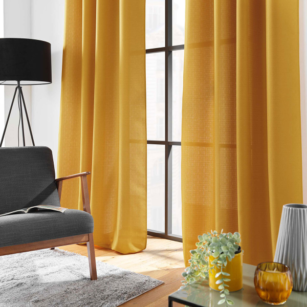 Κουρτίνα (140x260) Με Τρουκς L-C Soline Ochre 1612684