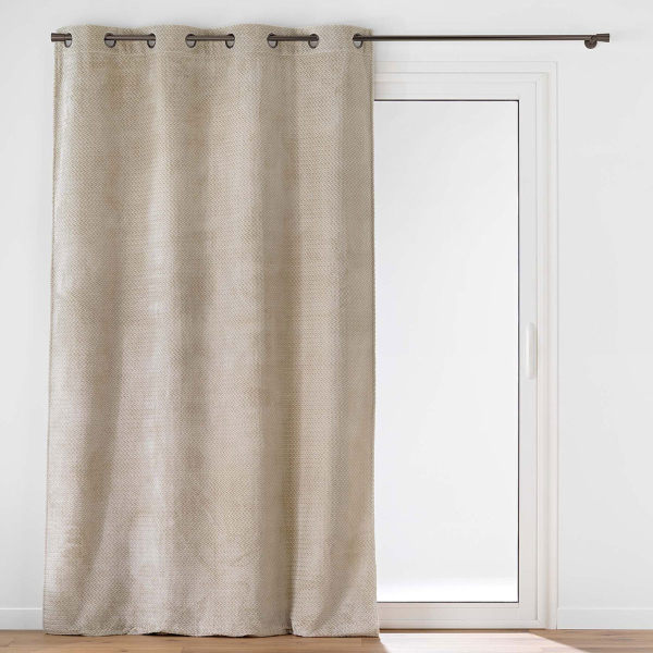 Κουρτίνα (140x240) Με Τρουκς L-C Flanela Beige 1612754