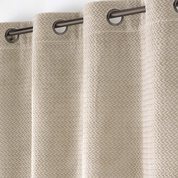 Κουρτίνα (140x240) Με Τρουκς L-C Flanela Beige 1612754