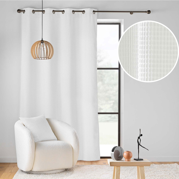 Κουρτίνα Βελουτέ (140x260) Με Τρουκς L-C Swing Blanc 1612770