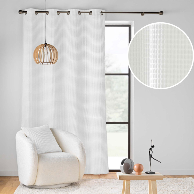 Κουρτίνα Βελουτέ (140x260) Με Τρουκς L-C Swing Blanc 1612770