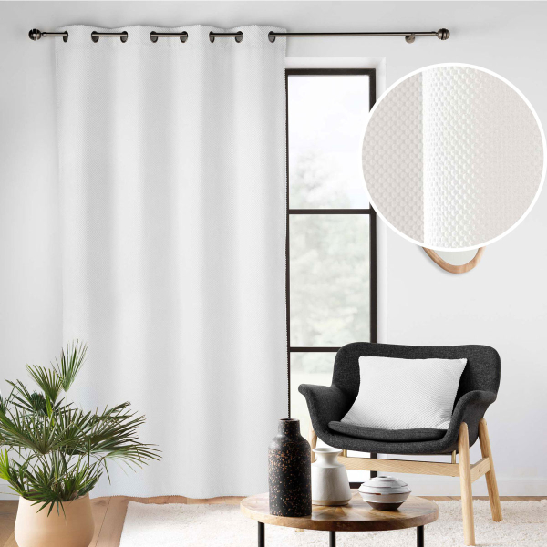 Κουρτίνα Βελουτέ (140x260) Με Τρουκς L-C Java Blanc 1612774