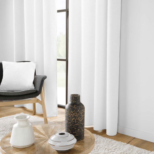 Κουρτίνα Βελουτέ (140x260) Με Τρουκς L-C Java Blanc 1612774