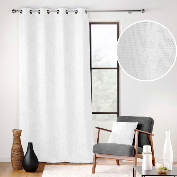 Κουρτίνα Βελουτέ (140x260) Με Τρουκς L-C Leo Blanc 1612781