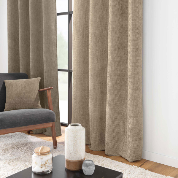 Κουρτίνα Βελουτέ (140x260) Με Τρουκς L-C Leo Sable 1612783