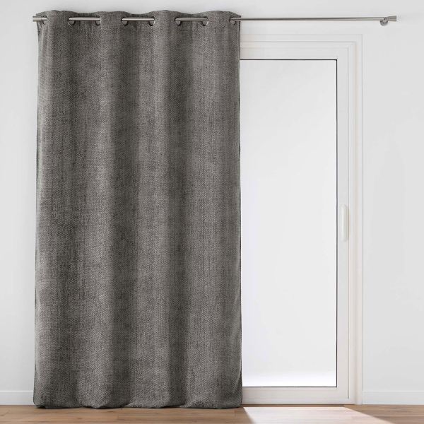 Κουρτίνα Βελουτέ (140x260) Με Τρουκς L-C Leo Anthracite 1612784