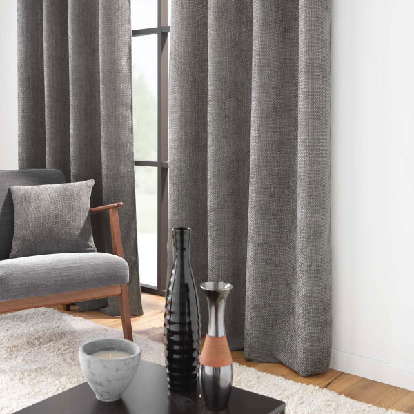 Κουρτίνα Βελουτέ (140x260) Με Τρουκς L-C Leo Anthracite 1612784