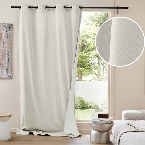 Θερμομονωτική Κουρτίνα Βελουτέ (140x260) Με Τρουκς L-C Madison Naturel 1612798