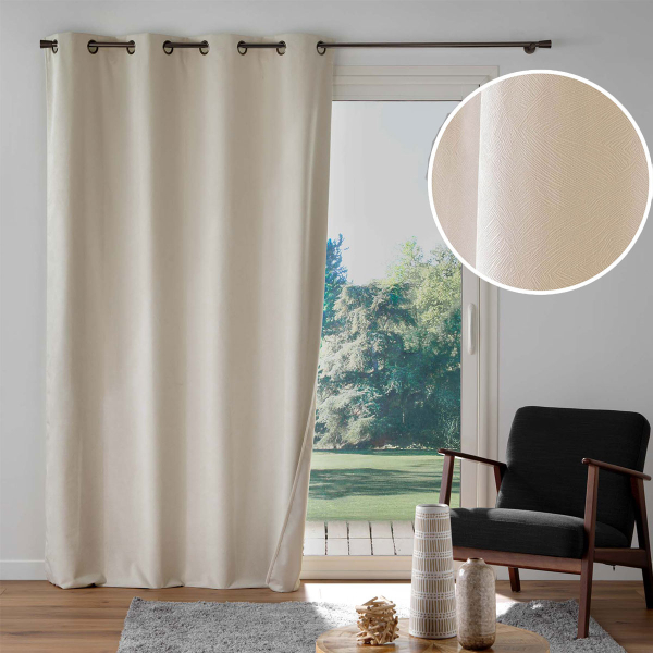 Κουρτίνα Συσκότισης Βελουτέ (140x260) Με Τρουκς L-C Olympe Naturel 1612844