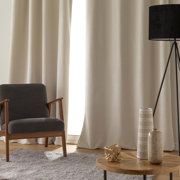 Κουρτίνα Συσκότισης Βελουτέ (140x260) Με Τρουκς L-C Olympe Naturel 1612844