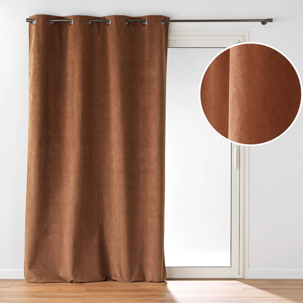Κουρτίνα Συσκότισης Βελουτέ (140x260) Με Τρουκς L-C Olympe Camel 1612847