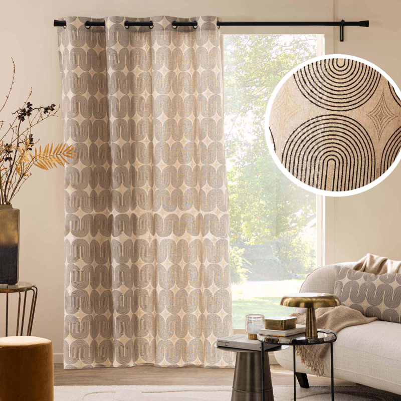 Κουρτίνα (140x240) Με Τρουκς L-C Ondine Noir 1612873