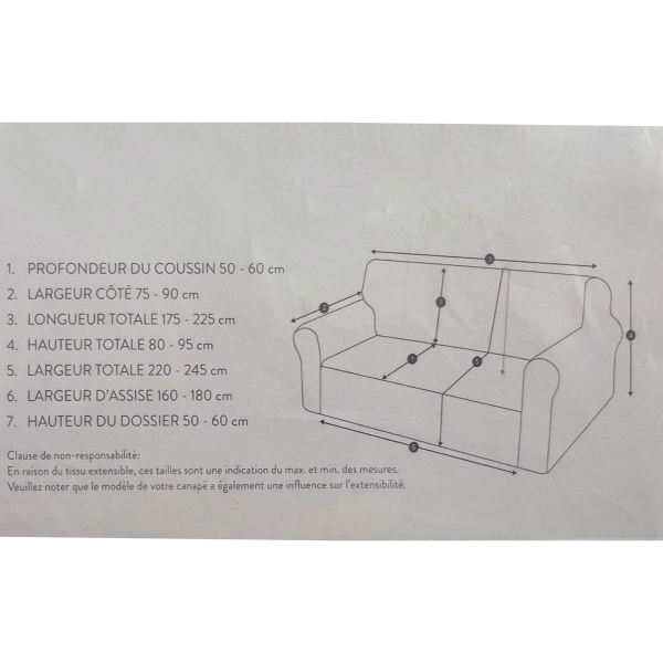 Ελαστικό Κάλυμμα Καναπέ (225-245x86-105) L-C Sacha Anthracite 1612930