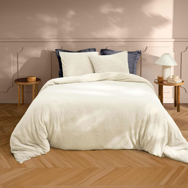 Παπλωματοθήκη Fleece Υπέρδιπλη (220x240) + Διακοσμητικές Μαξιλαροθήκες L-C Helena Naturel 1645201