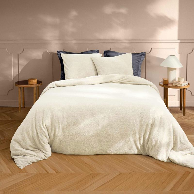 Παπλωματοθήκη Fleece Υπέρδιπλη (220x240) + Διακοσμητικές Μαξιλαροθήκες L-C Helena Naturel 1645201