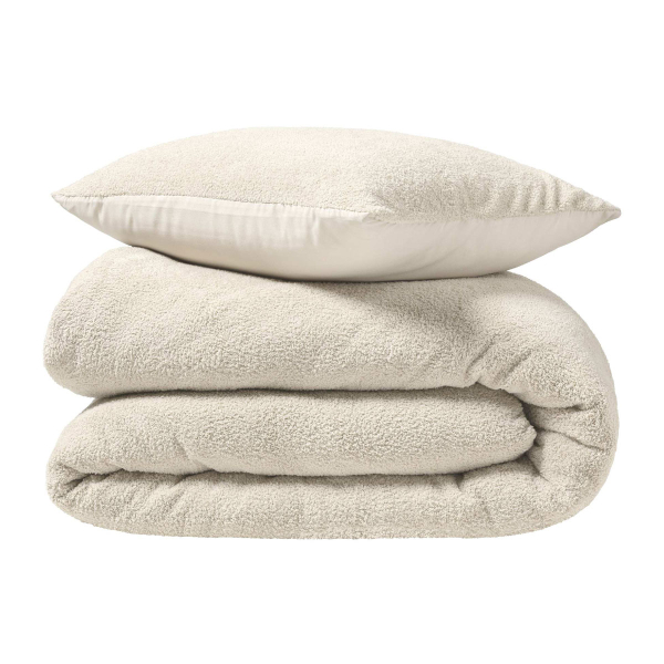 Παπλωματοθήκη Fleece Υπέρδιπλη (220x240) + Διακοσμητικές Μαξιλαροθήκες L-C Helena Naturel 1645201