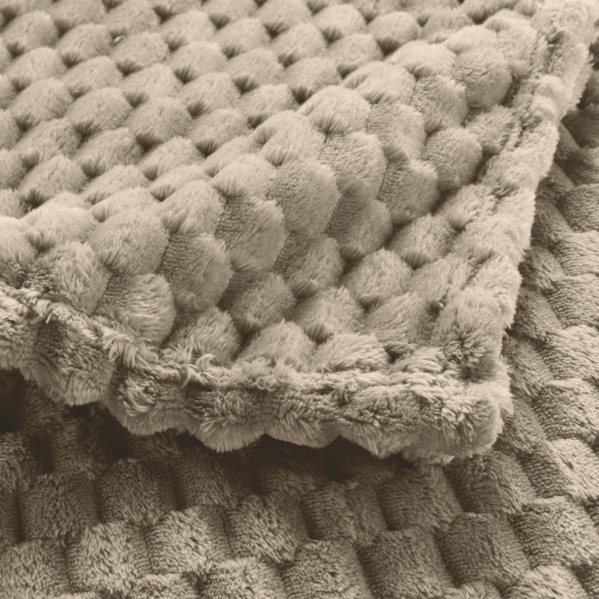 Κουβέρτα Καναπέ Fleece (125X150) L-C Mini Frosty Taupe 1612812 Home Λευκά Είδη Σαλονιού Κουβέρτες Spitishop