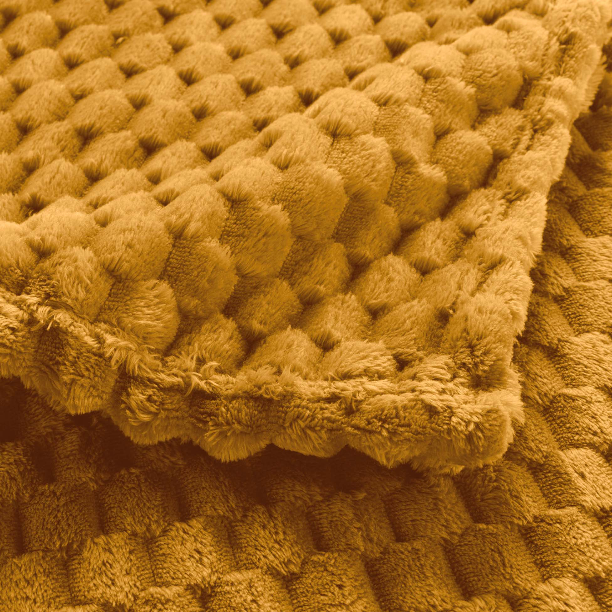 Κουβέρτα Καναπέ Fleece (125X150) L-C Mini Frosty Ocre 1612817 Home Λευκά Είδη Σαλονιού Κουβέρτες Spitishop