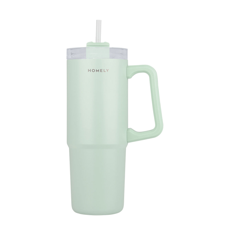 Κούπα Θερμός Με Λαβή & Καλαμάκι 900ml Homely Tumbler Seafoam 01-34559