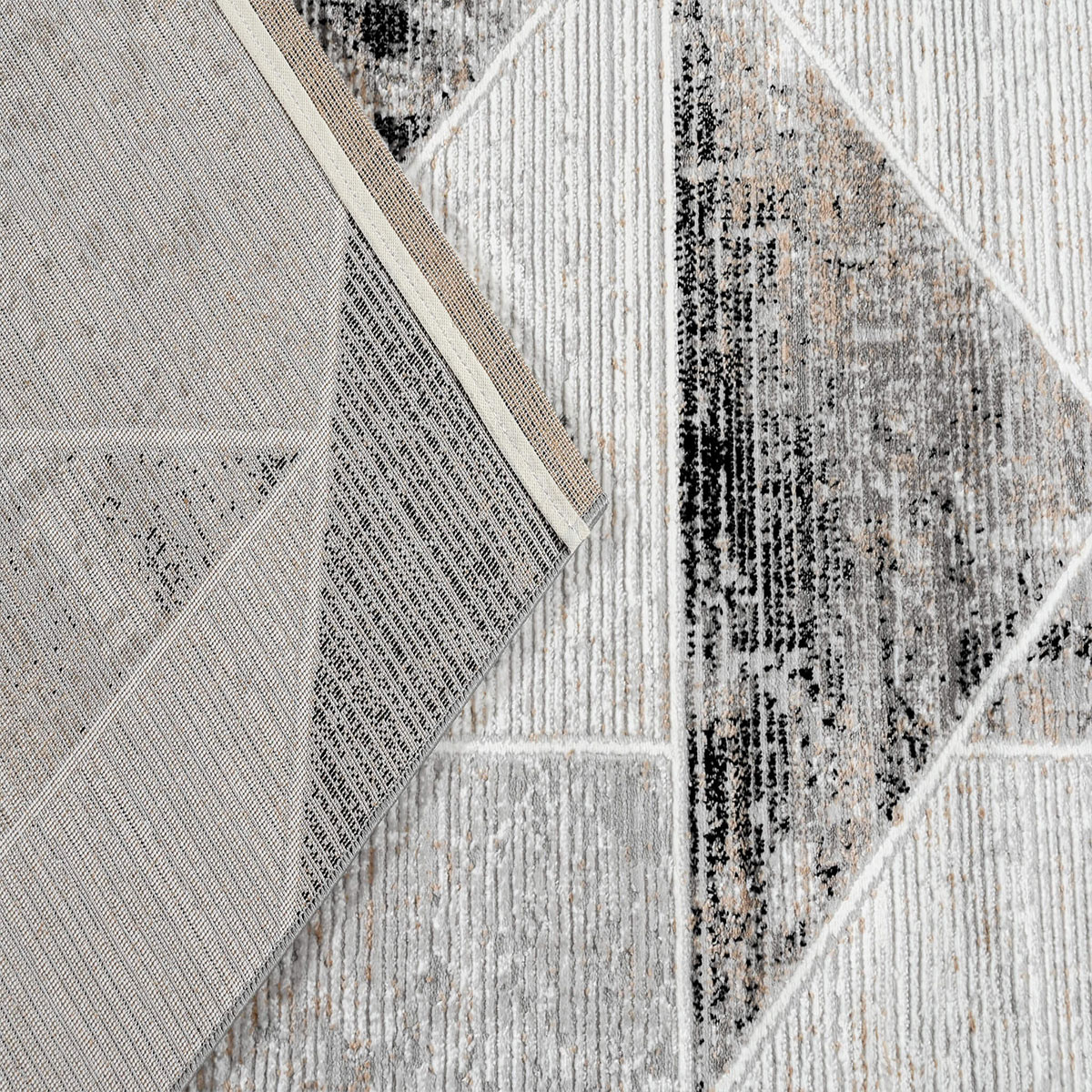 Χαλί (160X230) Polcarpet Venice Merry 538 Grey Black Home Χαλιά Σαλονιού Spitishop